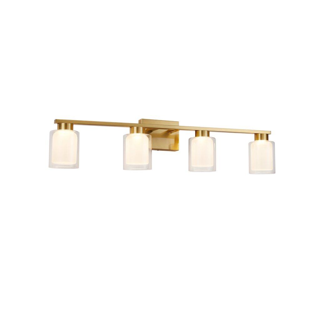 Saville Collection 4Light Bathroom Vanity Fixture Brass. Picture 3