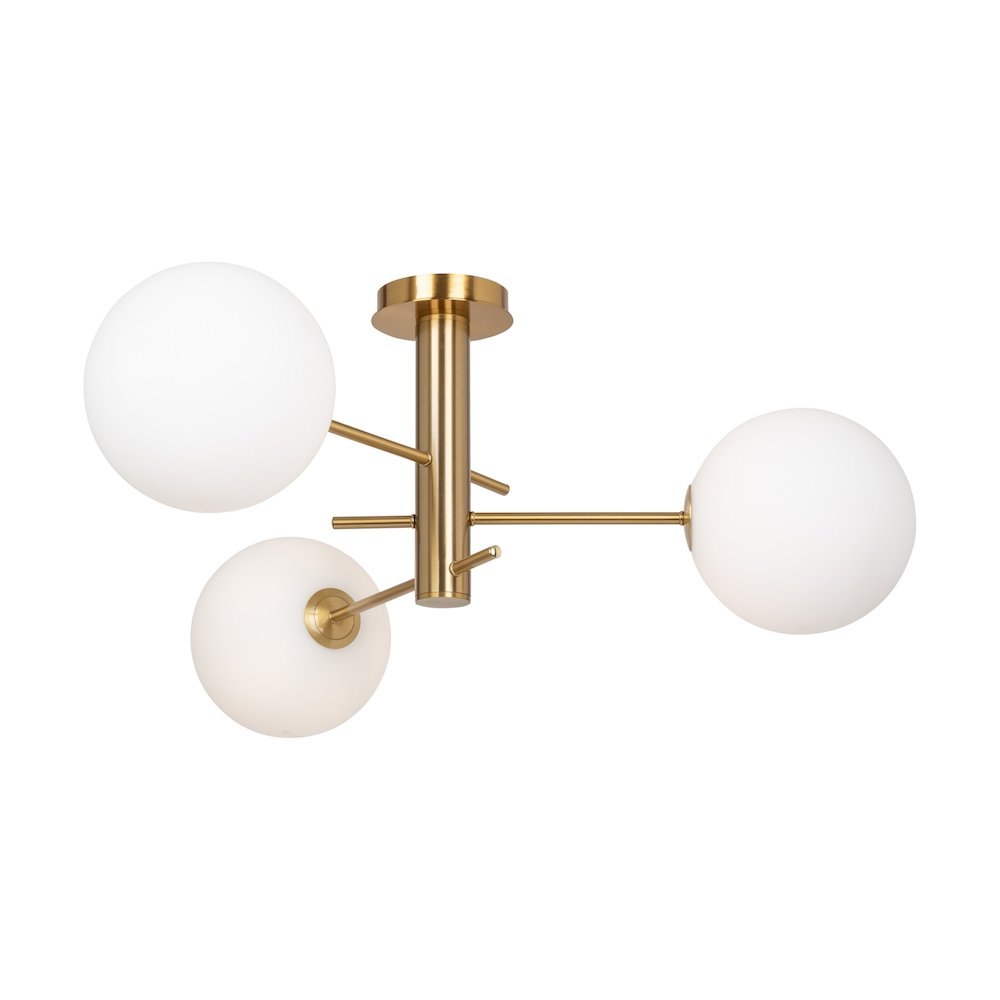 Aurelia Collection 3Light SemiFlush Mount Brass. Picture 2