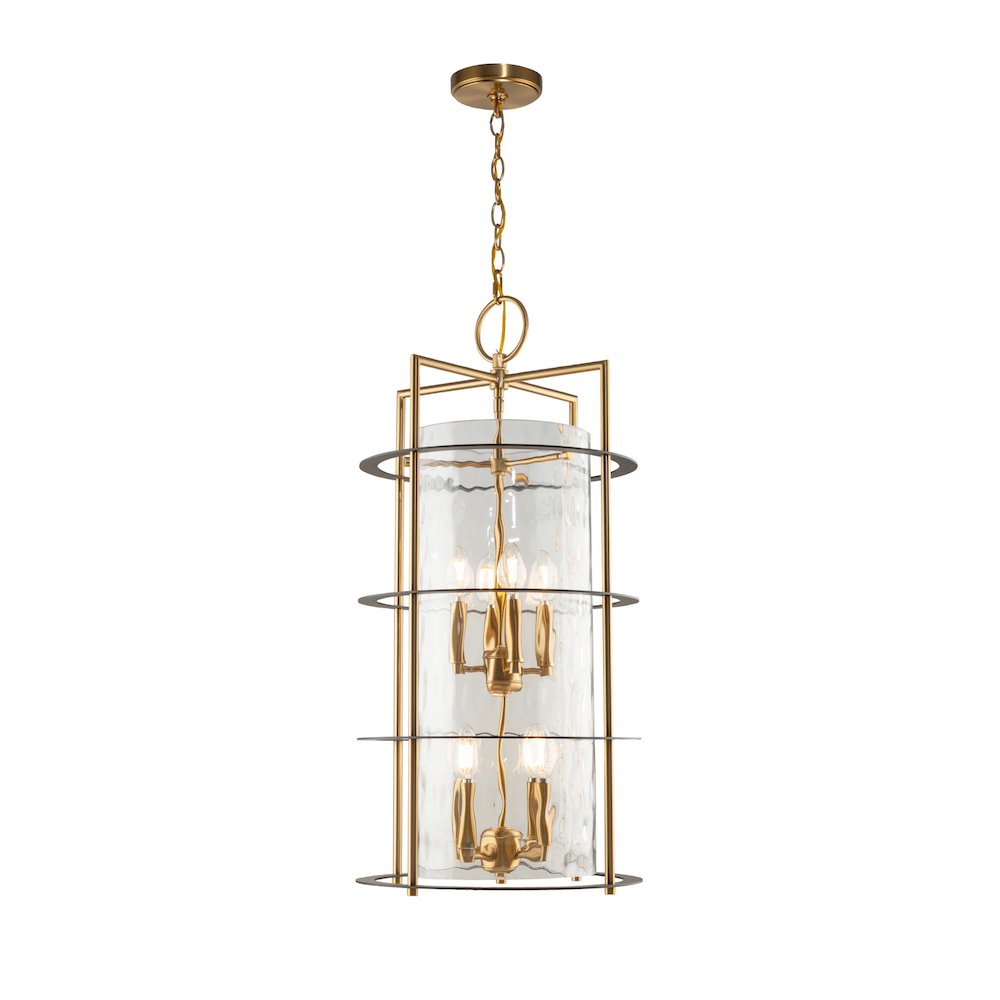 Burford Collection 8Light Chandelier Brass & Black. Picture 2