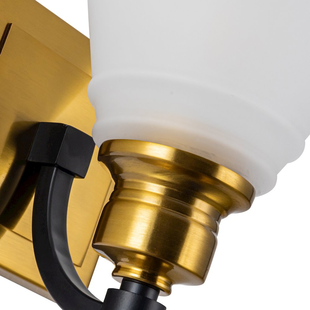 Nelson Collection 1Light Bathroom Brass & Black. Picture 2