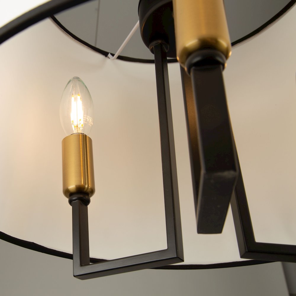 Coco 3 Light SemiFlush Mount Black and Gold. Picture 7