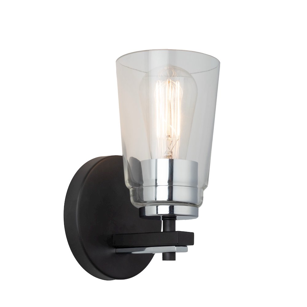Essex Collection 1Light Bathroom Black and Chrome. Picture 1