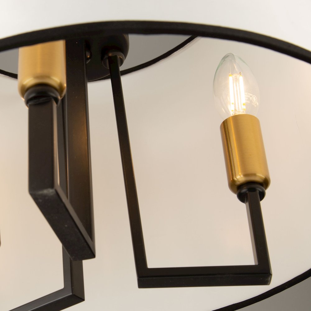 Coco 3 Light SemiFlush Mount Black and Gold. Picture 5