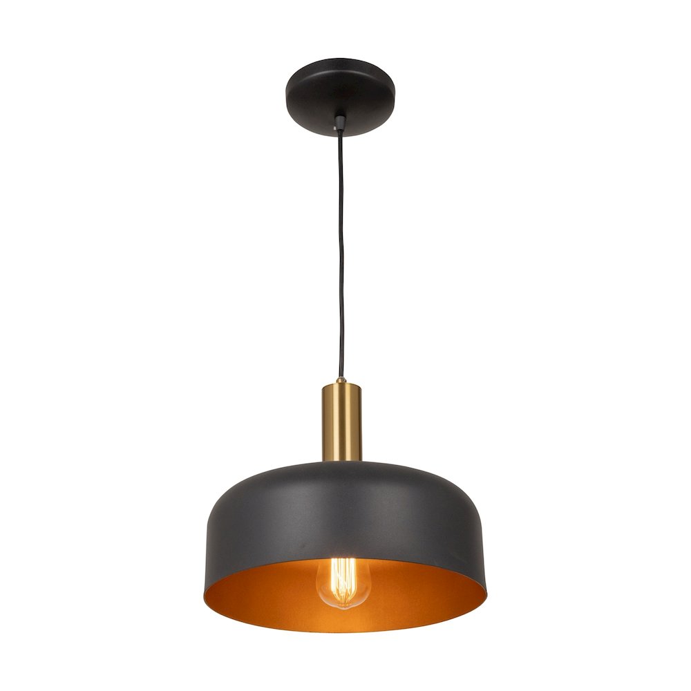 Orsa Collection 1Light Pendant Black and Brushed Brass. Picture 2