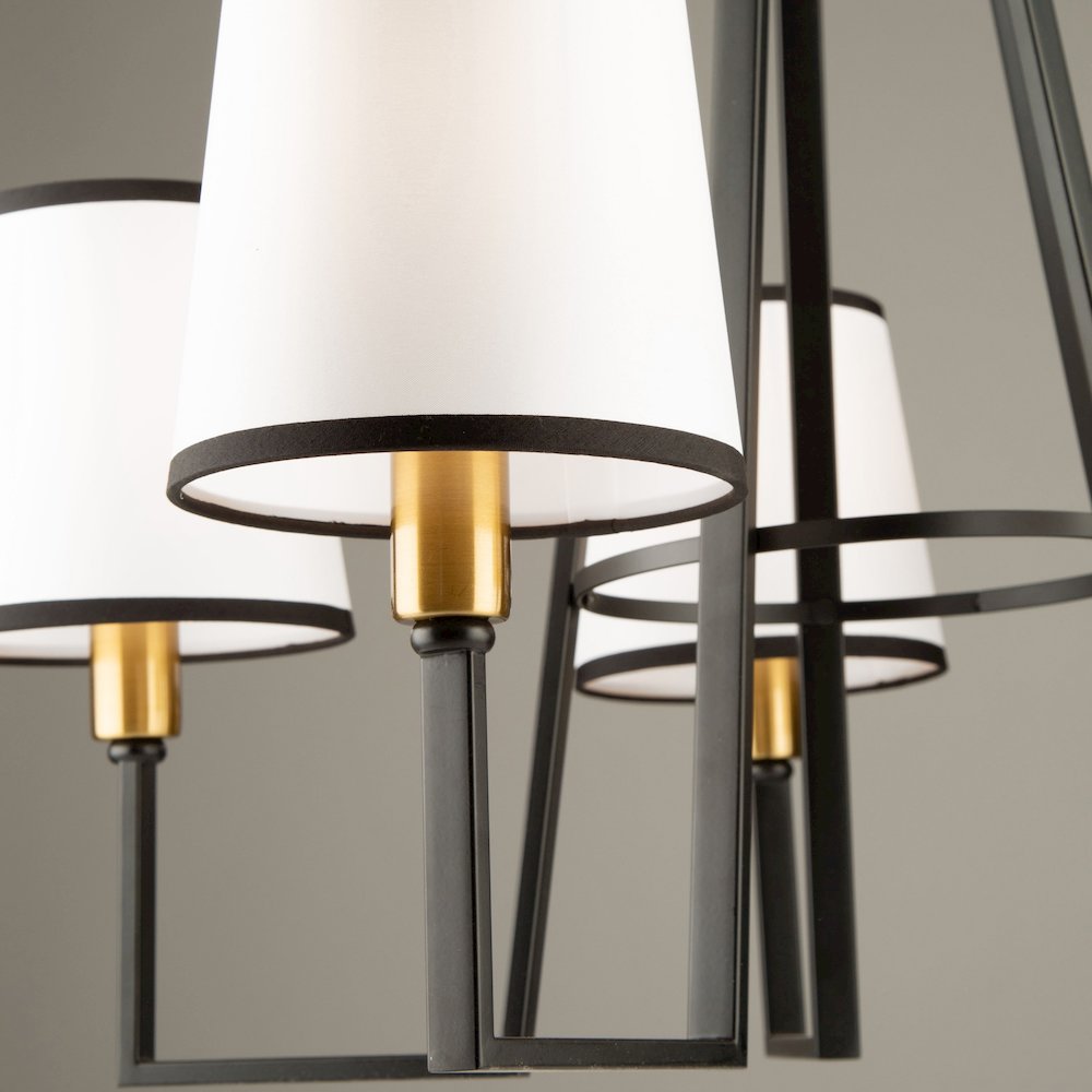 Coco 5 Light Chandelier Black and Gold. Picture 8