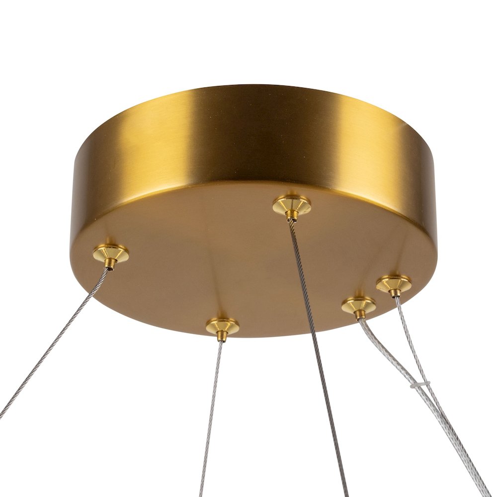 Camila Collection 1Light 27" Chandelier Brushed Brass. Picture 5