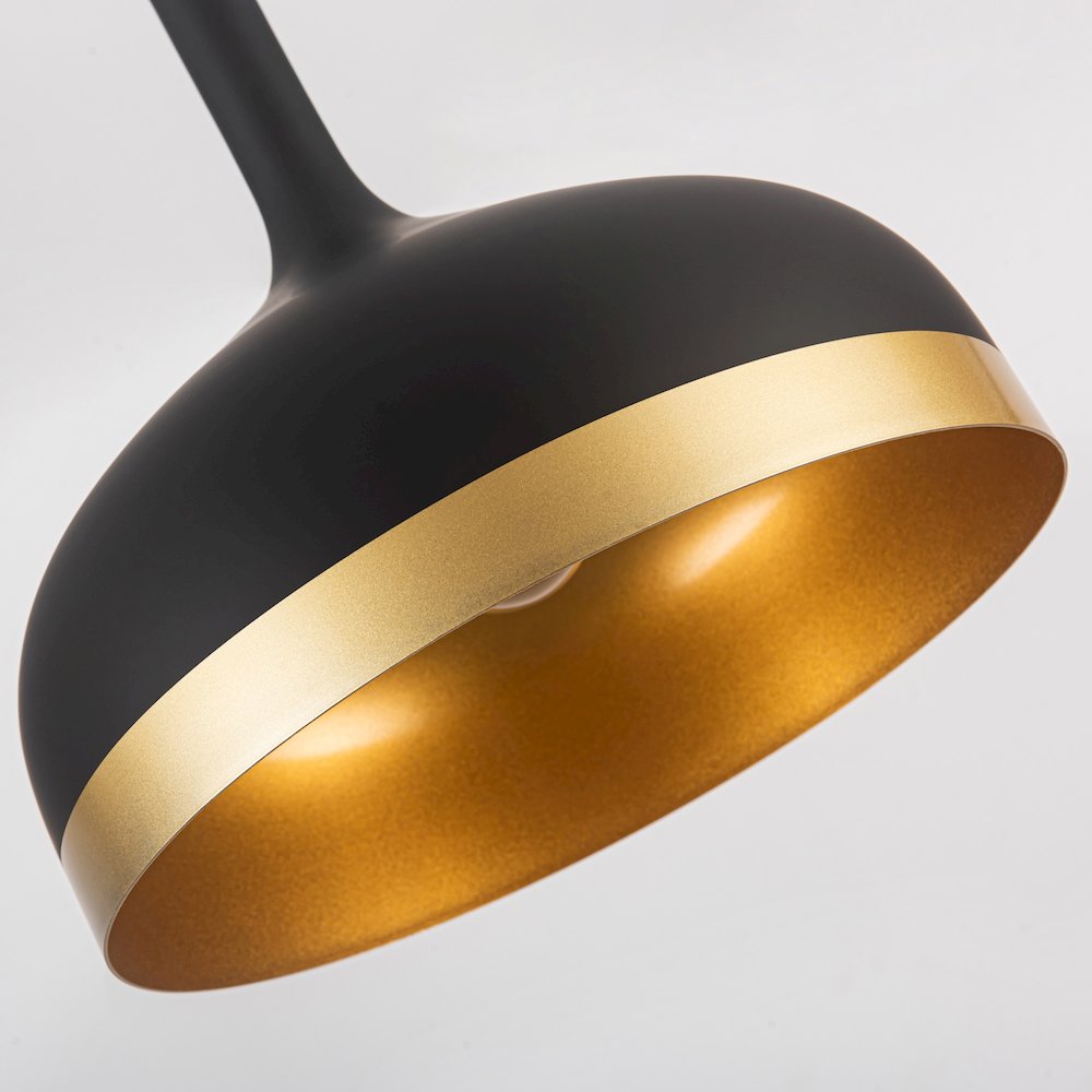 Dash Collection 1Light Pendant, Black & Gold. Picture 4