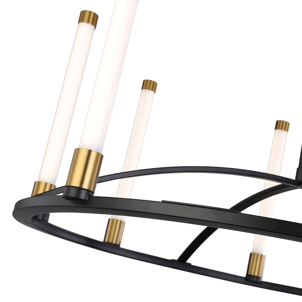 Infiniti Collection 8Light Integrated LED Chandelier, Matte Black & Brass. Picture 3