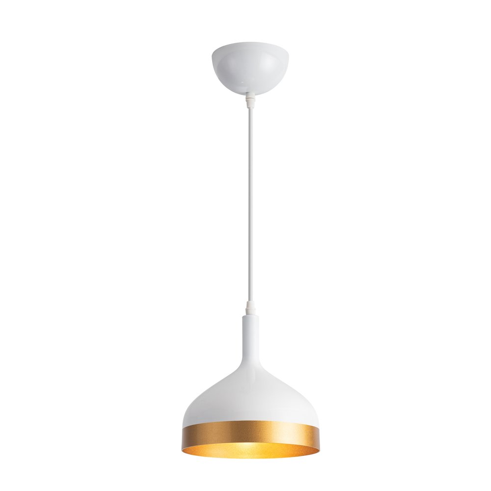 Dash Collection 1Light Pendant, White & Gold. Picture 1