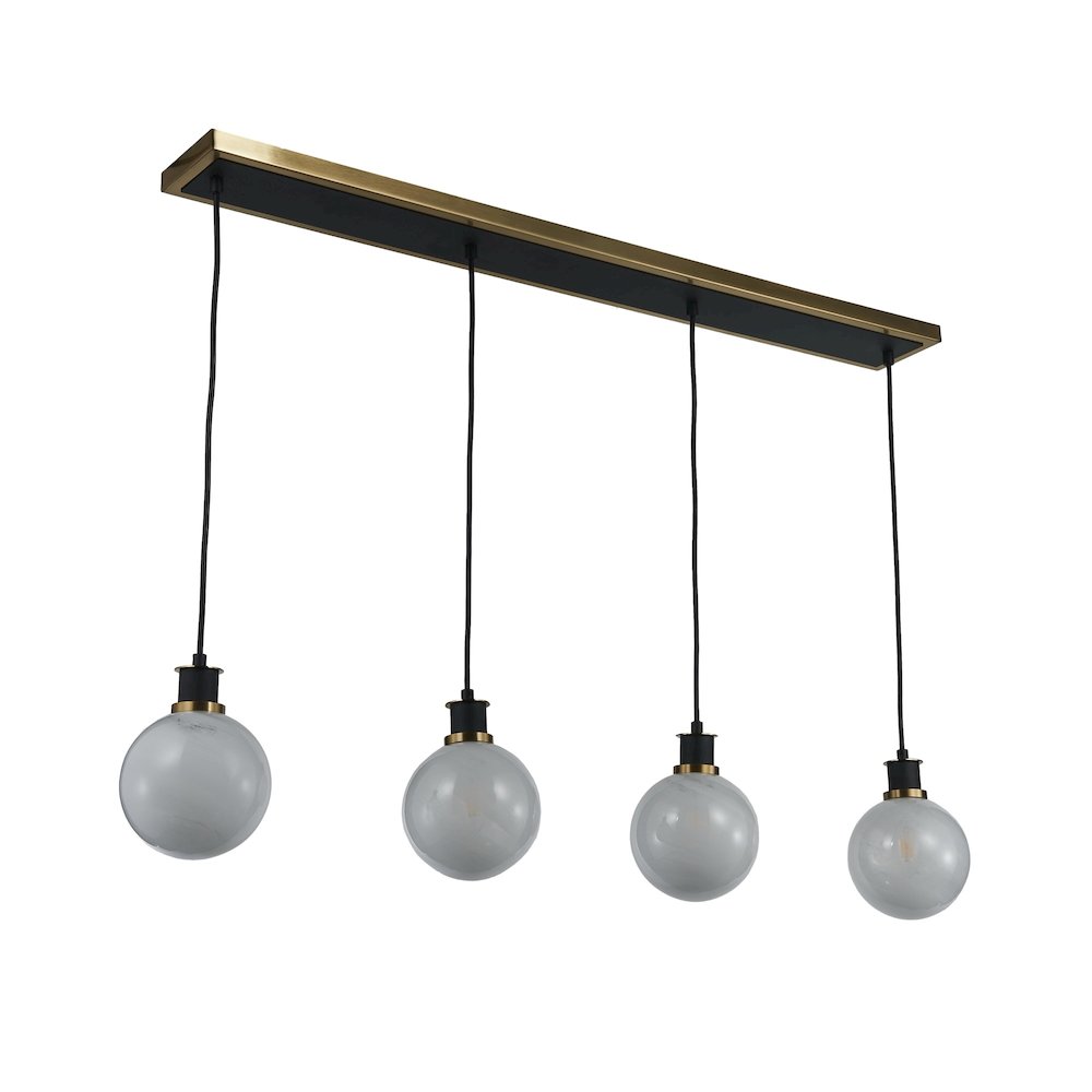 Gem Collection 4Light Island/Pool Table Black and Brushed Brass. Picture 5
