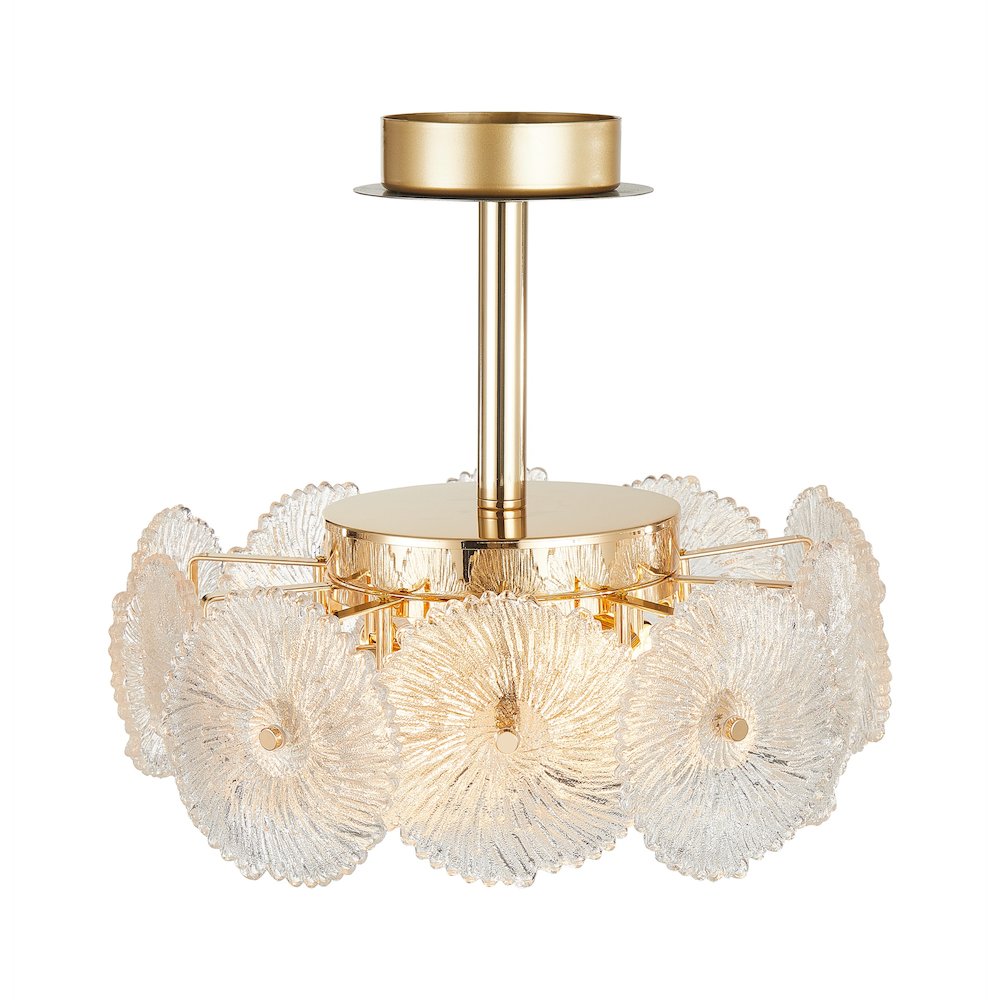 Bloom Collection 6Light SemiFlush Mount Brass. Picture 3