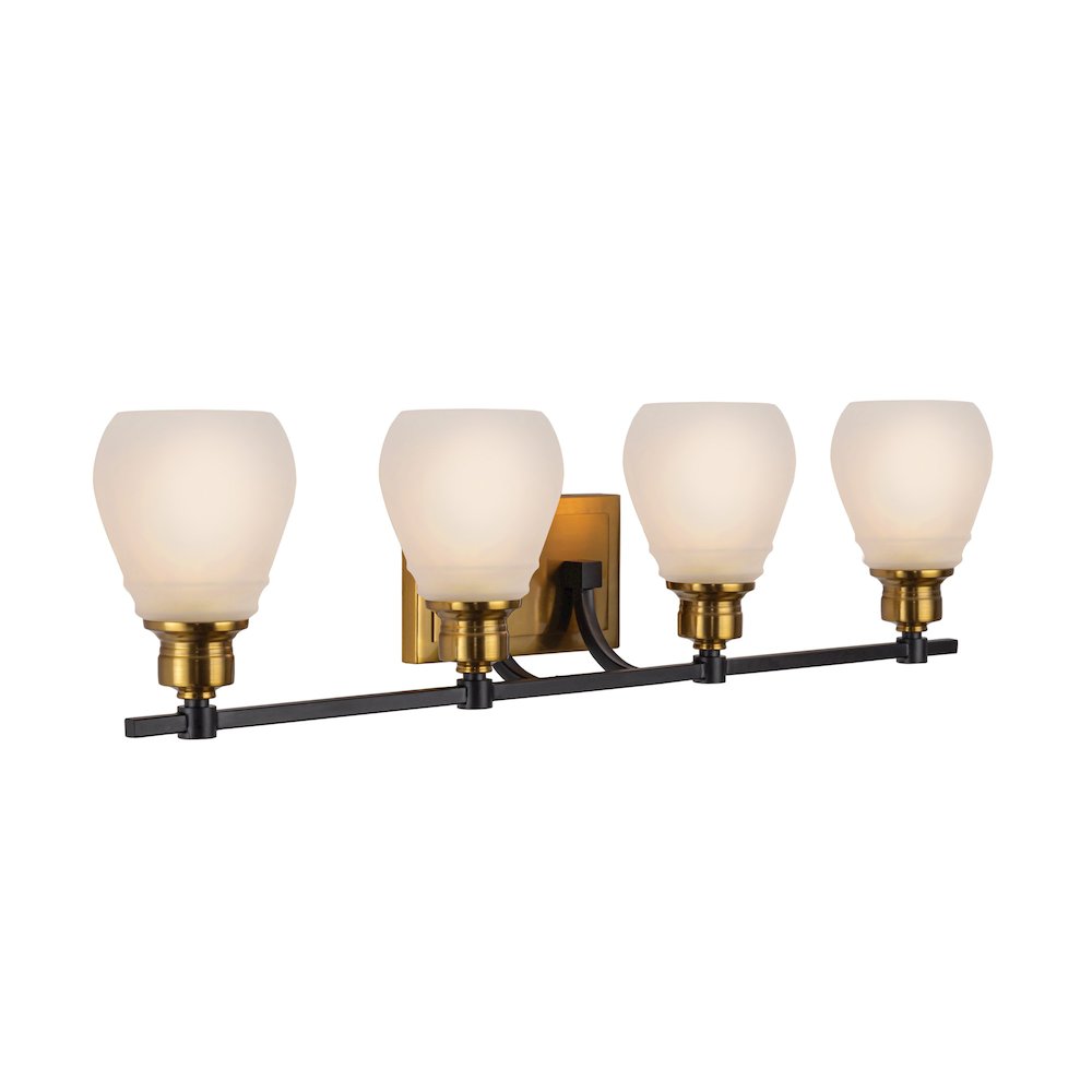 Nelson Collection 4Light Bathroom Brass & Black. Picture 5