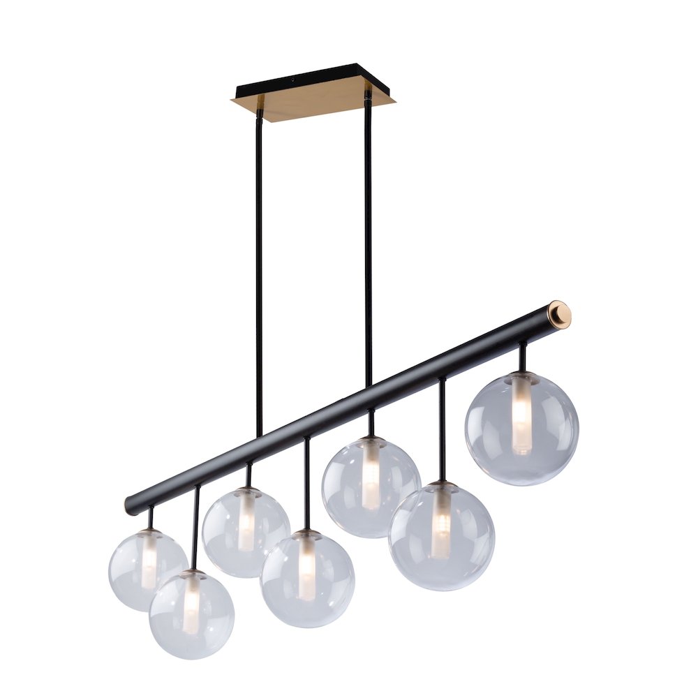 Aurelia Collection 7Light Island Light, Matte Black & Brass. Picture 1