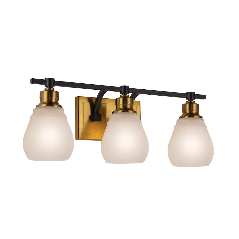Nelson Collection 3Light Bathroom Brass & Black. Picture 5