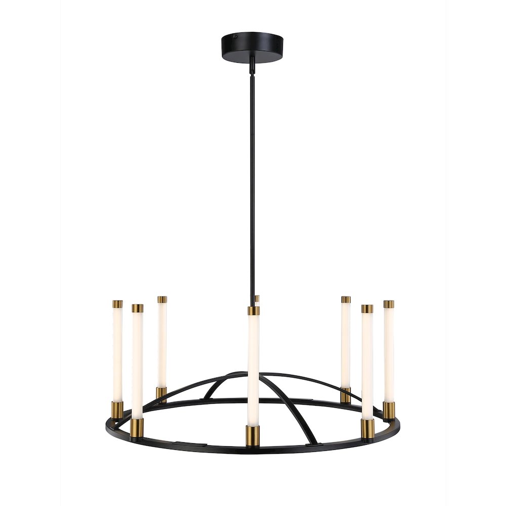 Infiniti Collection 8Light Integrated LED Chandelier, Matte Black & Brass. Picture 5