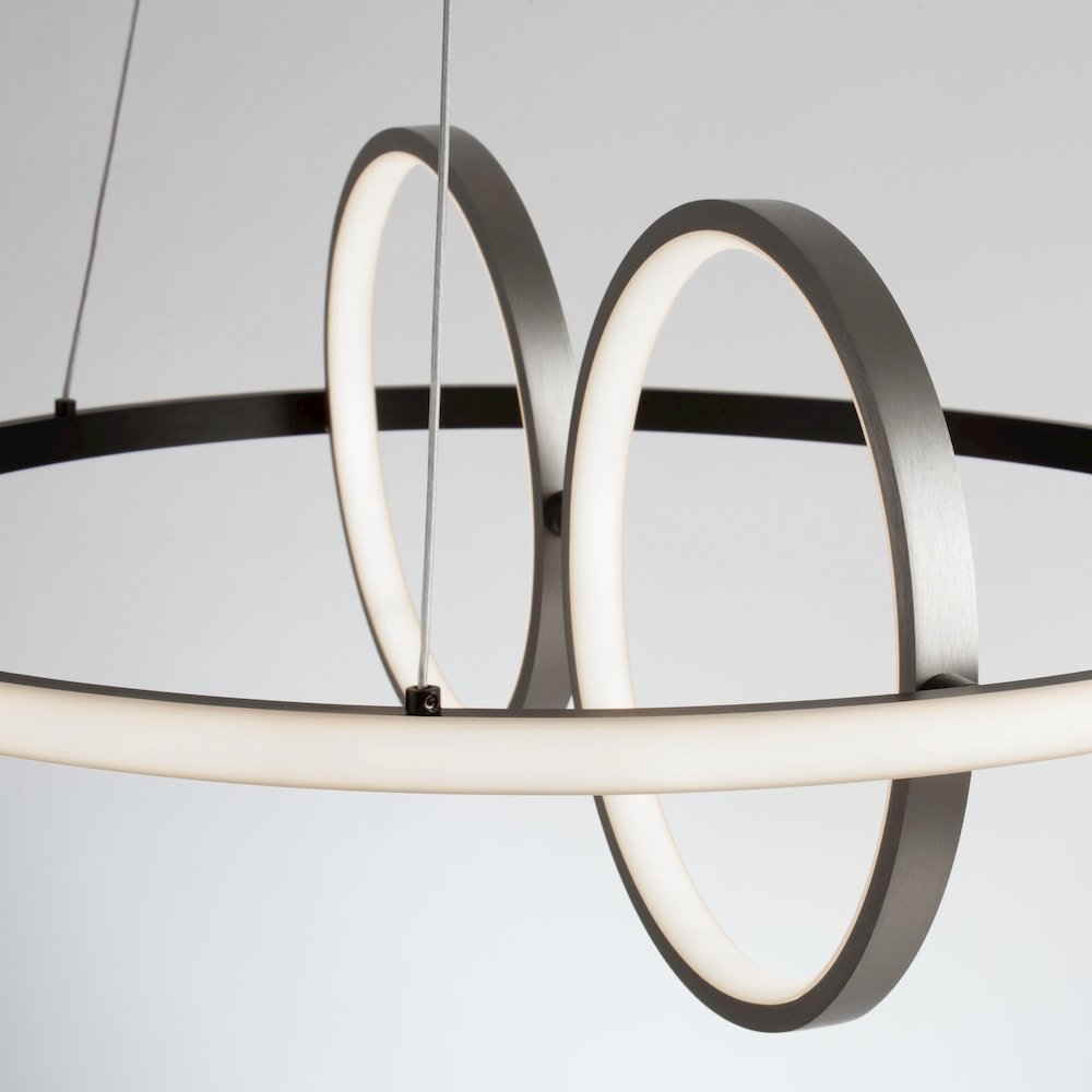 Gemini 32W LED Pendant Black and Nickel. Picture 10