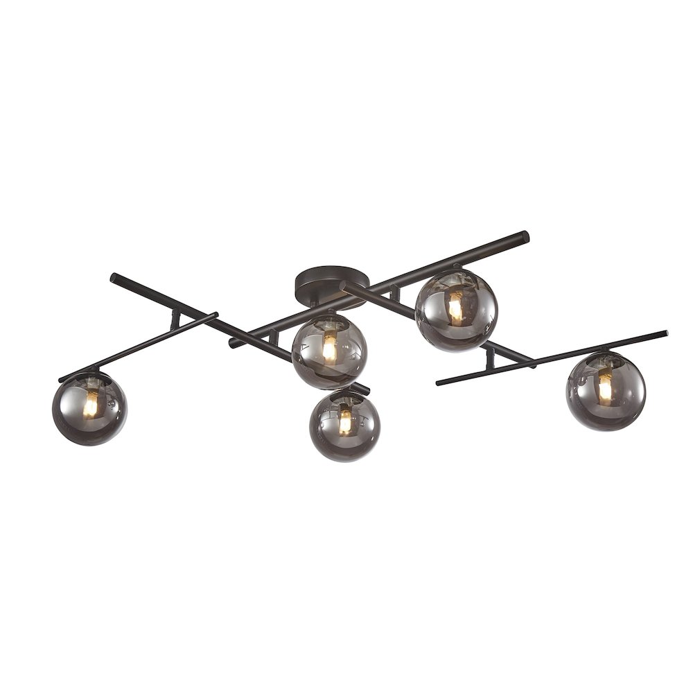 Modena Collection 5Light SemiFlush Mount Black. Picture 1