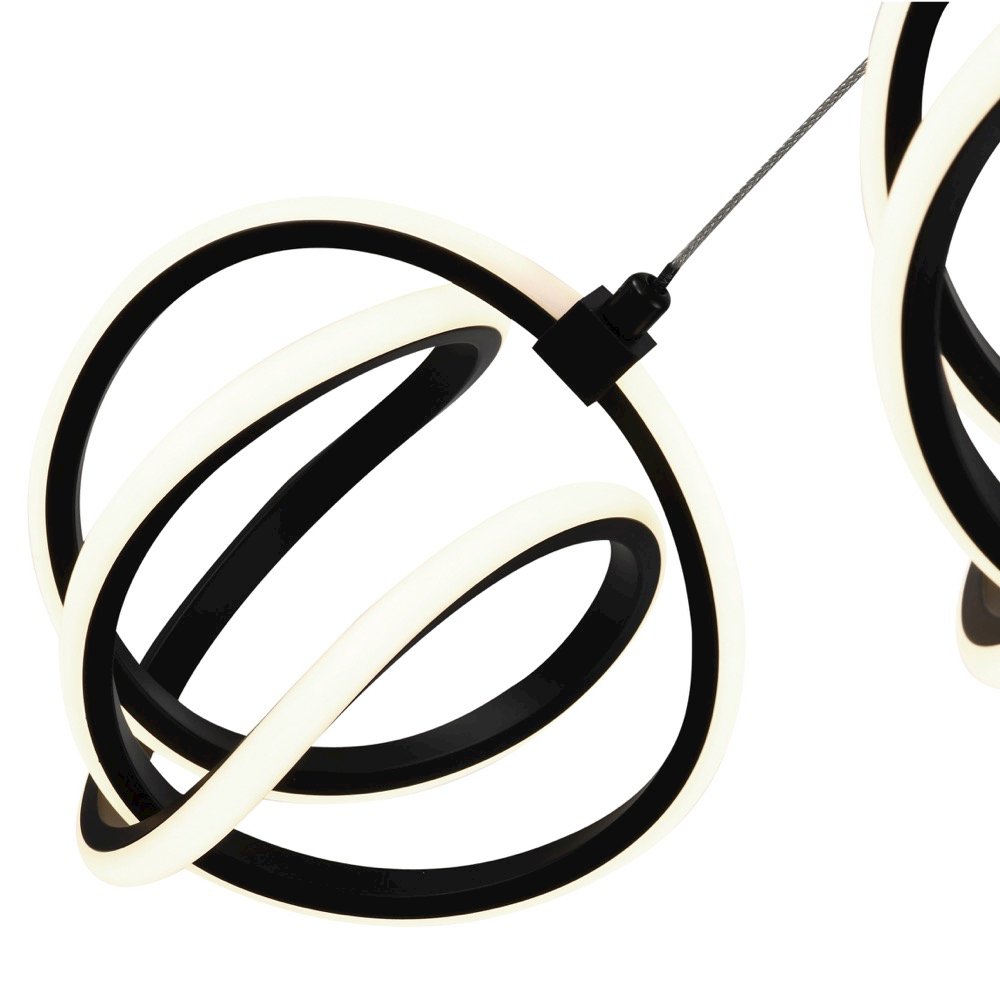 Rose 5 Light LED Chandelier Black. Picture 4
