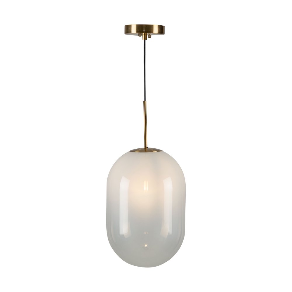 Vita Collection 1Light Pendant White and Brass. Picture 4
