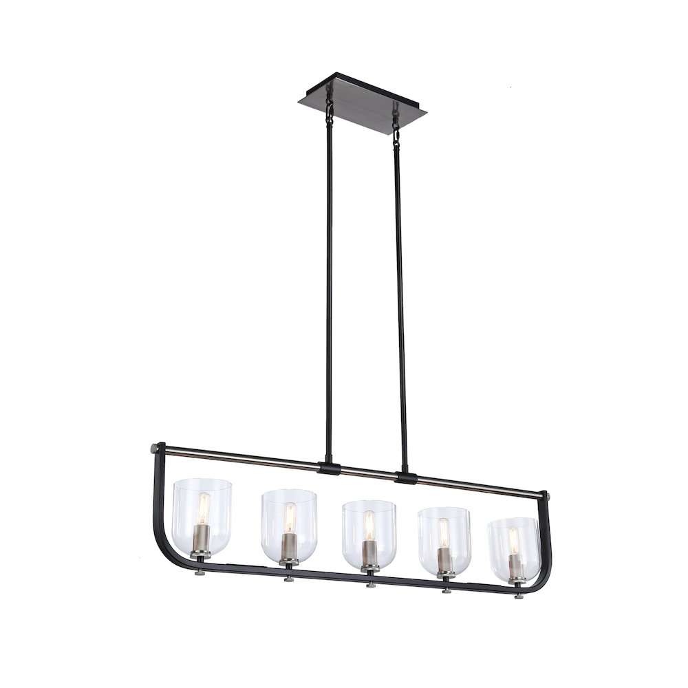 Cheshire Collection 5Light Island Light, Black & Nickel. Picture 1