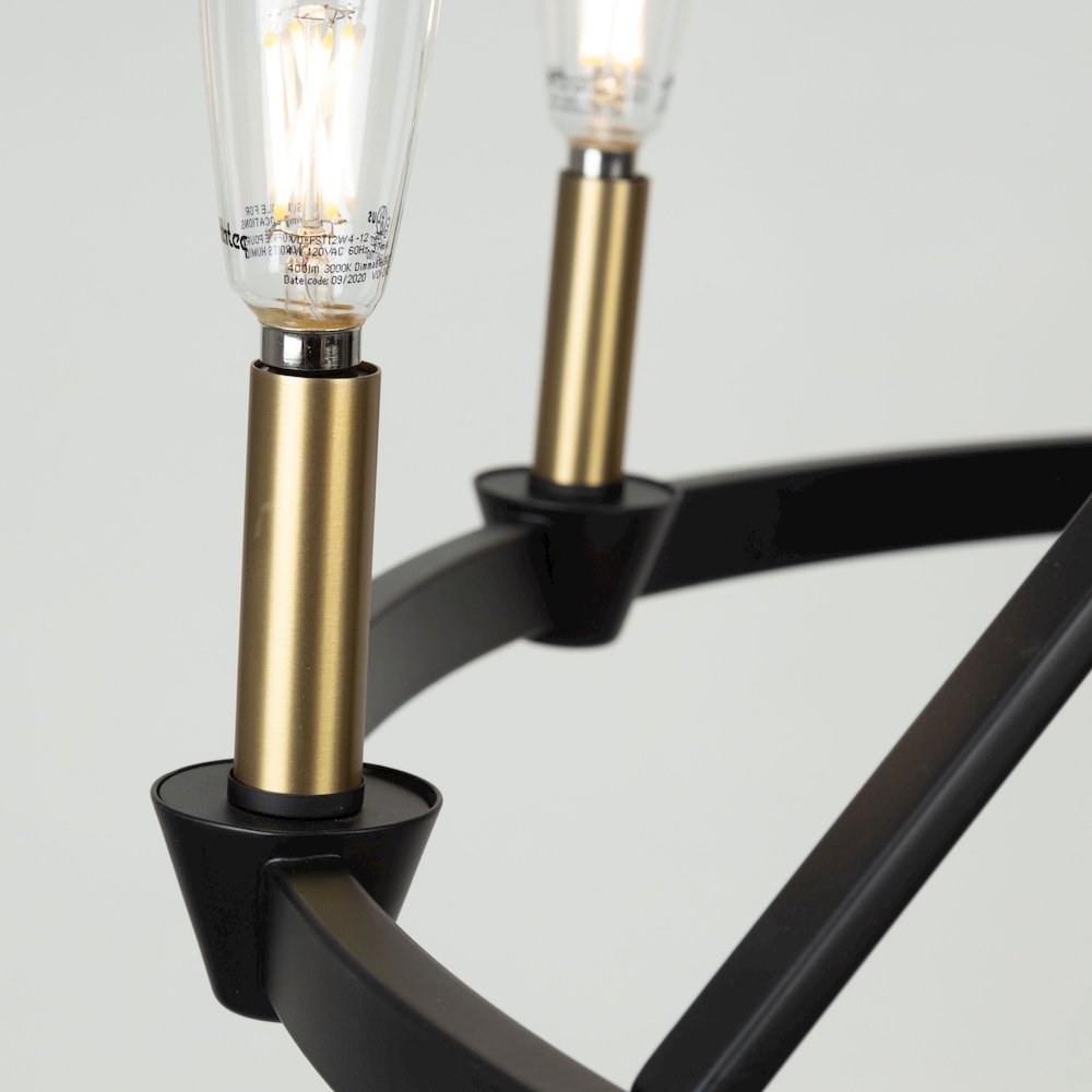Notting Hill Collection 9Light Chandelier Black and Brushed Brass. Picture 8