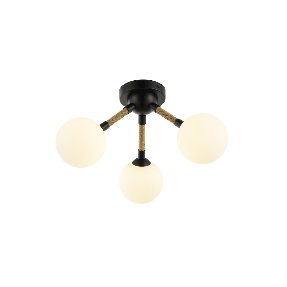 Capilano Collection 3Light SemiFlush Mount Black. Picture 4