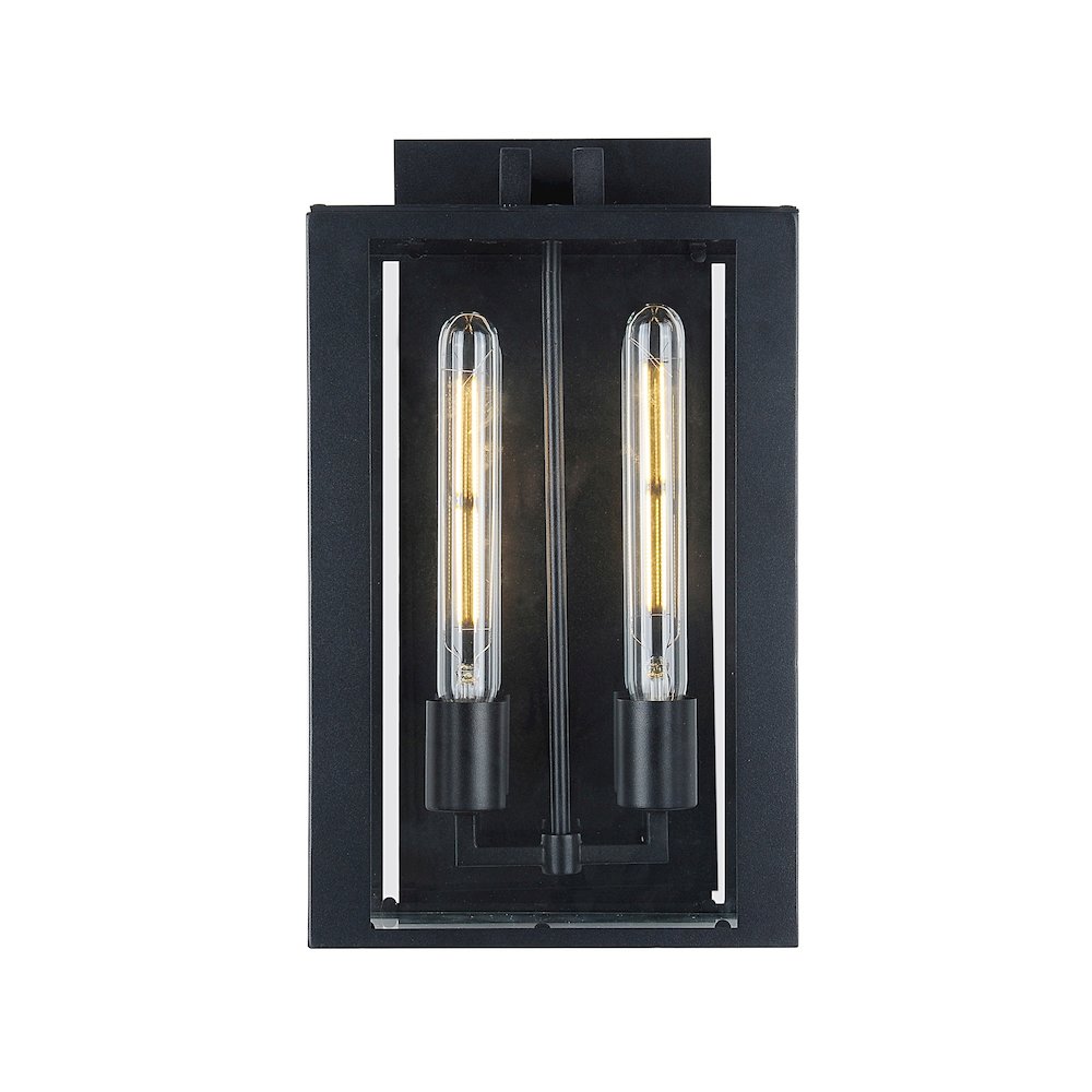 Waterville Collection 2Light Exterior Wall Light, Matte Black. Picture 1
