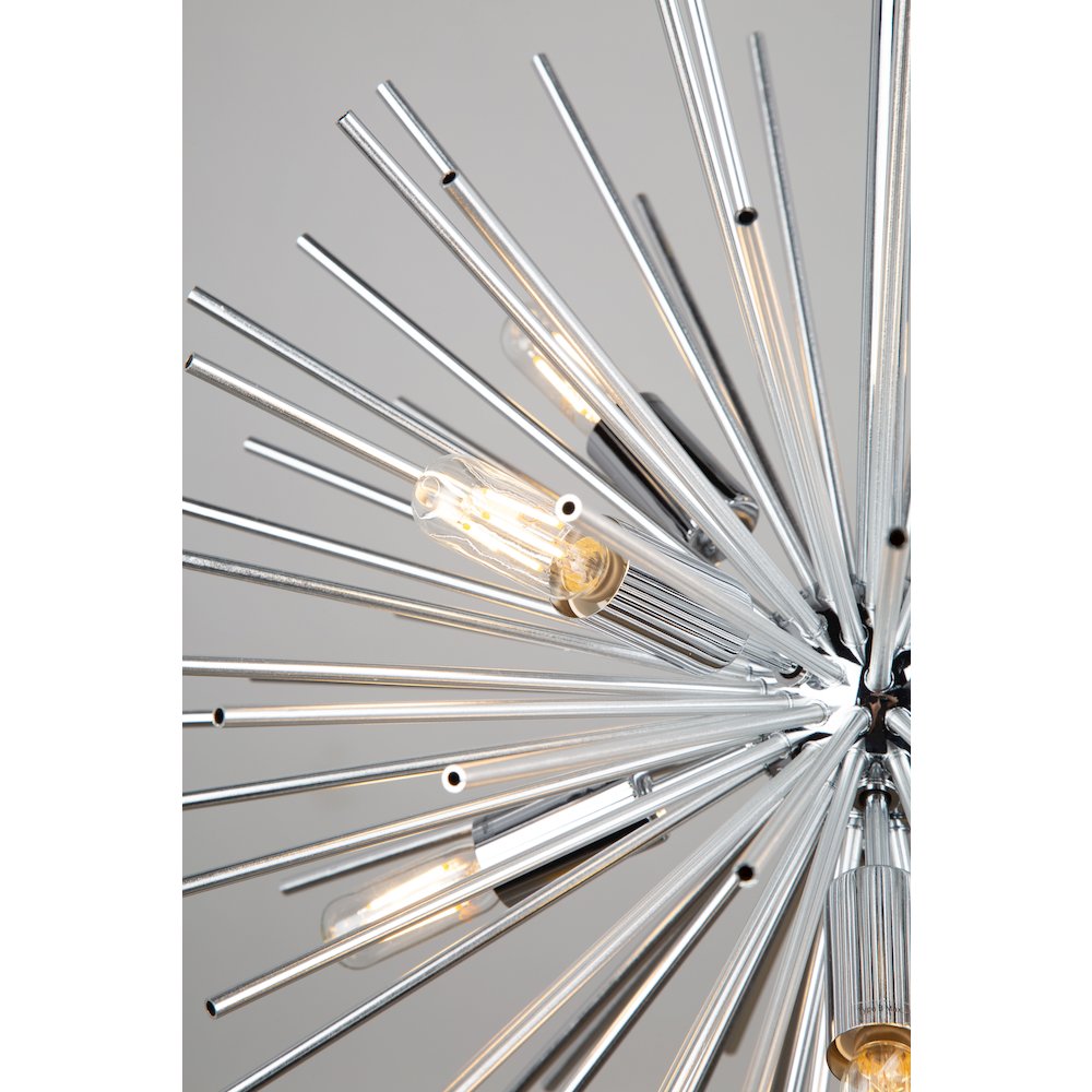 Sunburst  8 Light Chandelier (Chrome). Picture 3