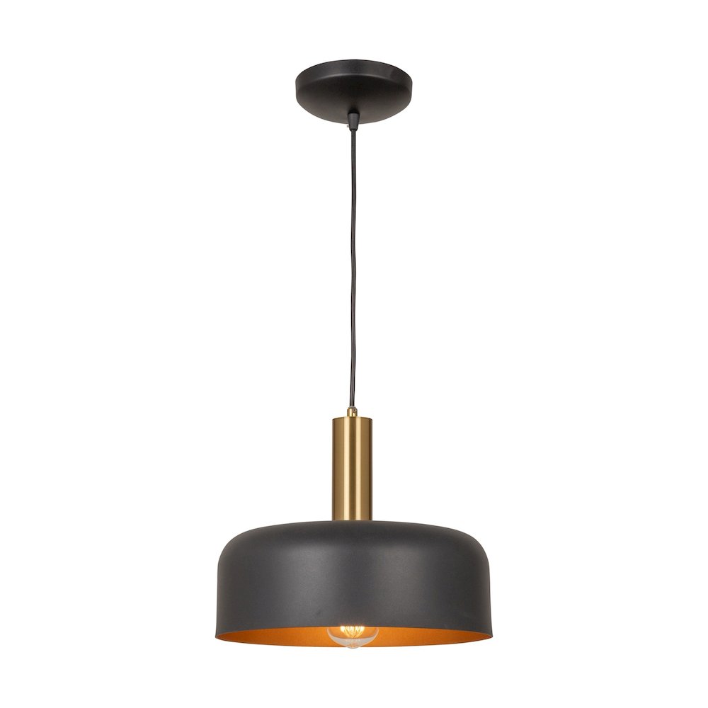Orsa Collection 1Light Pendant Black and Brushed Brass. Picture 3