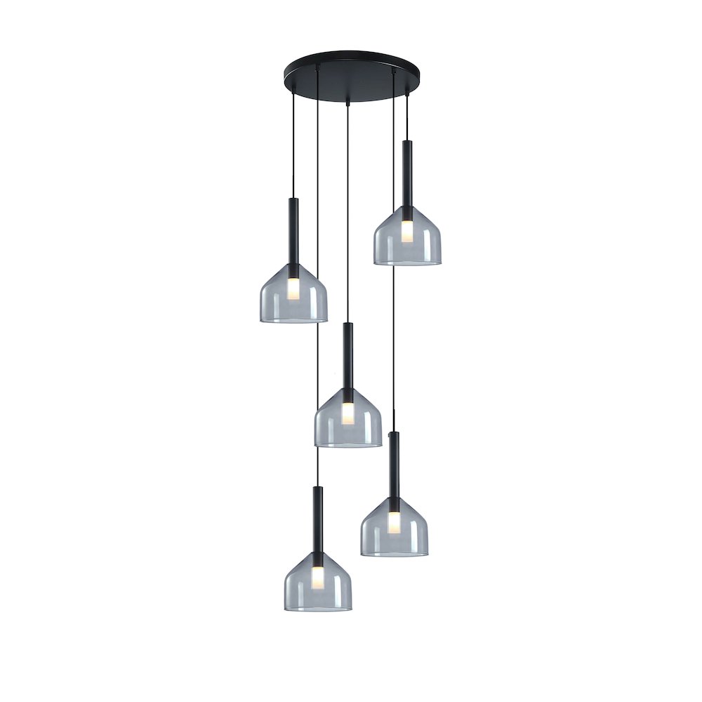 Kali Collection 5Light Chandelier Black. Picture 1