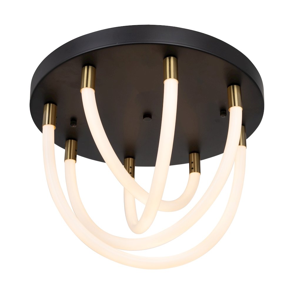 Cascata Collection 1Light Flush Mount Black and Brushed Brass. Picture 2