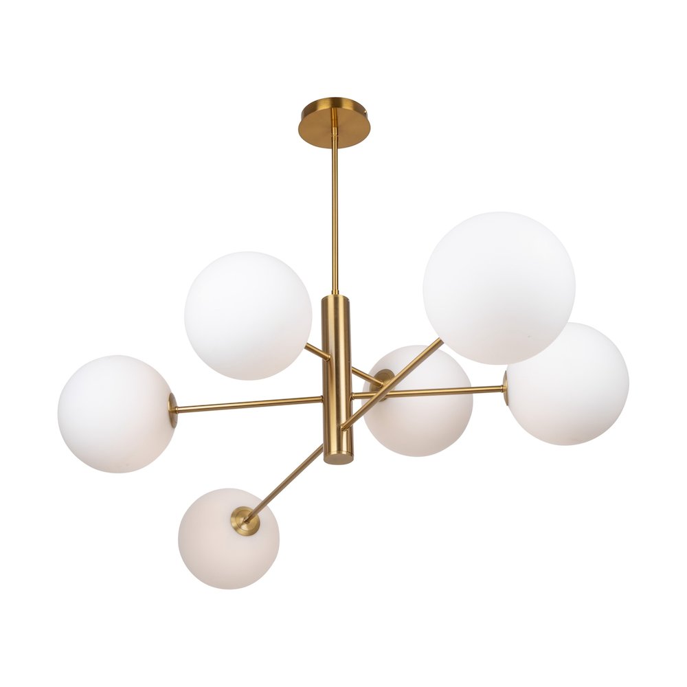 Aurelia Collection 6Light 48" Chandelier Brass. Picture 2