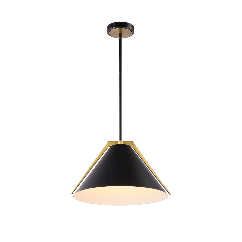 Baltic Collection 1Light Pendant Black and Brushed Brass. Picture 6