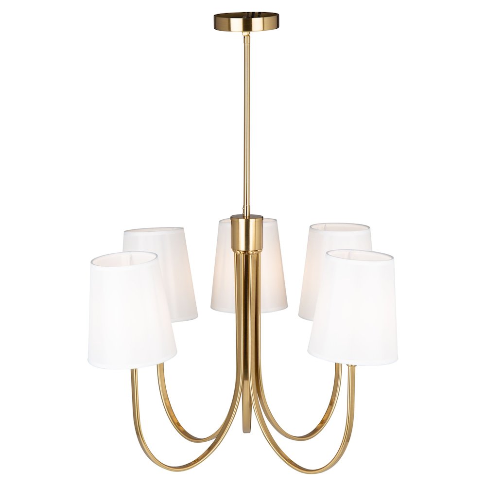 Rhythm 5 Light Chandelier Brushed Gold. Picture 4