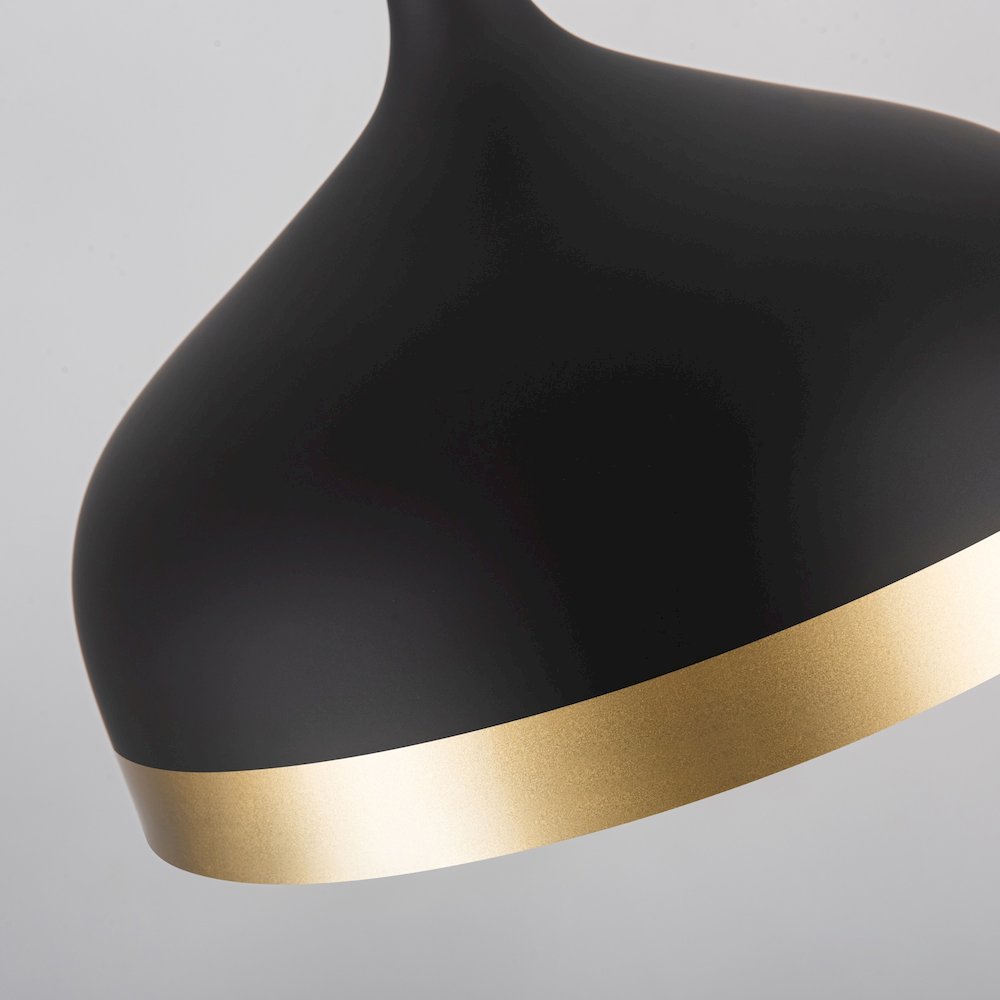 Dash Collection 1Light Pendant, Black & Gold. Picture 5