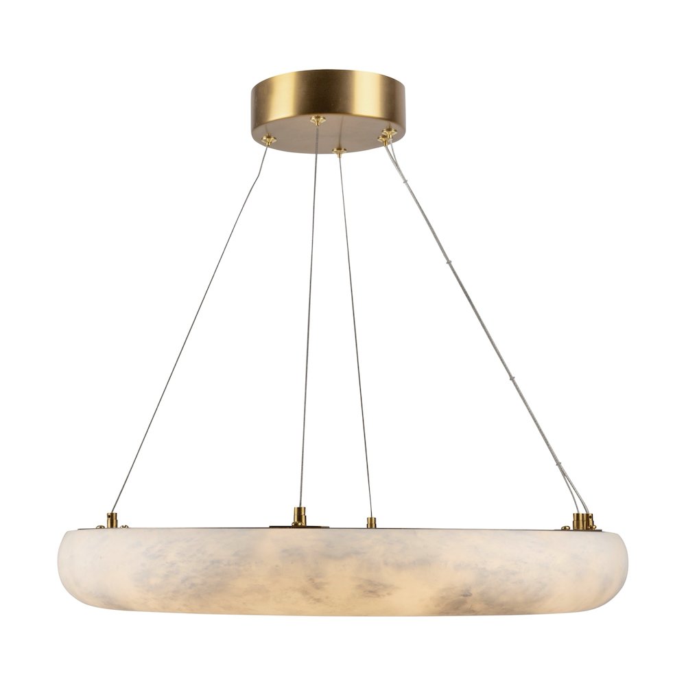 Camila Collection 1Light 19" Chandelier Brushed Brass. Picture 3