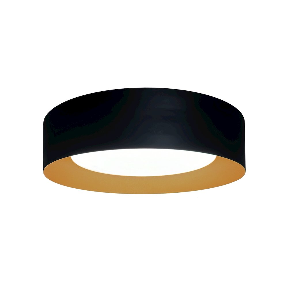 Orsa Collection 1Light Flush Mount Black and Brushed Brass. Picture 1
