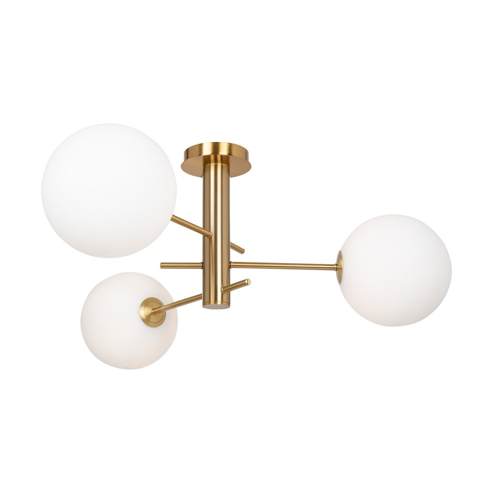 Aurelia Collection 3Light SemiFlush Mount Brass. Picture 6