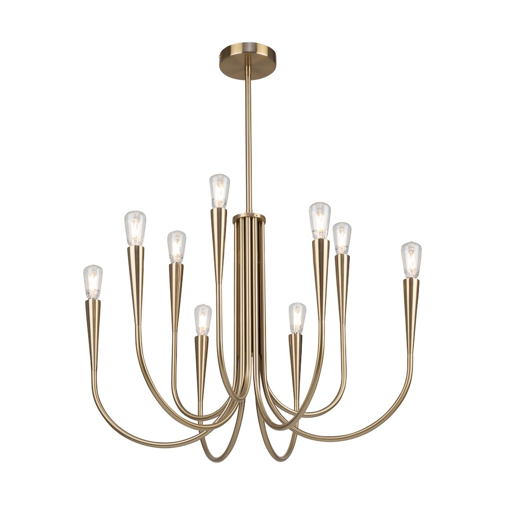 Bronte Collection 9Light Chandelier Brass. Picture 1
