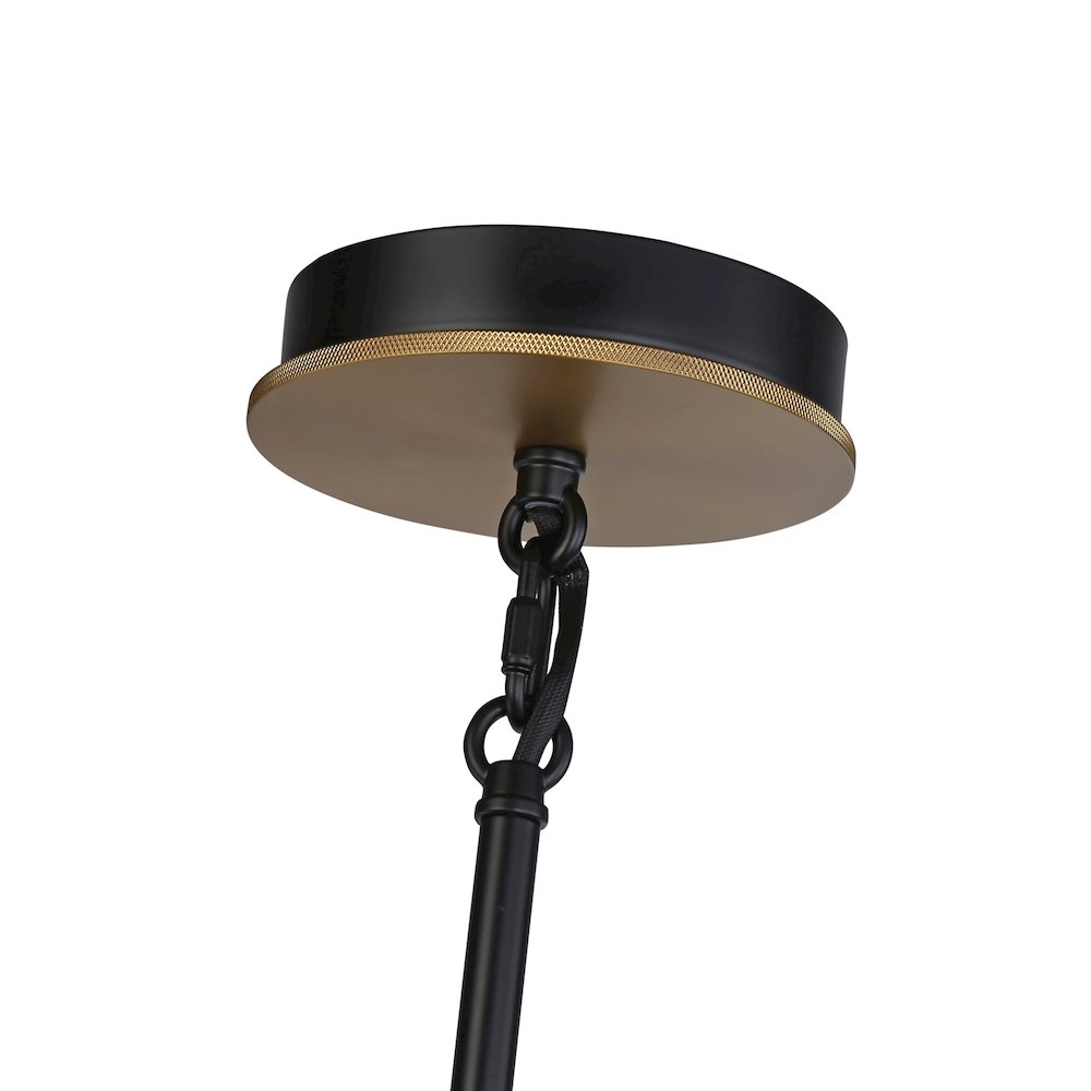 Cheshire Collection 1Light Pendant, Black & Brass. Picture 4