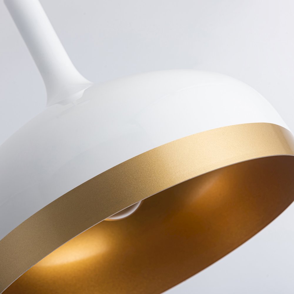 Dash Collection 1Light Pendant, White & Gold. Picture 4
