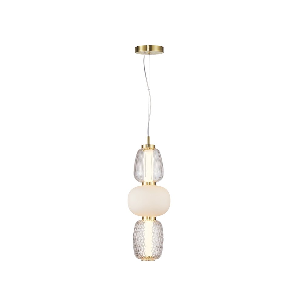 Cyra Collection 1Light Triple Shade Pendant Brass. Picture 1