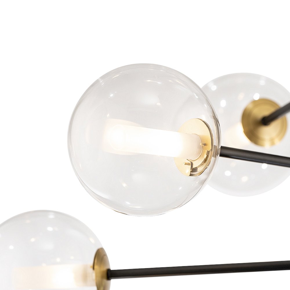 Aurelia Collection 12Light Chandelier Black and Brushed Brass. Picture 4