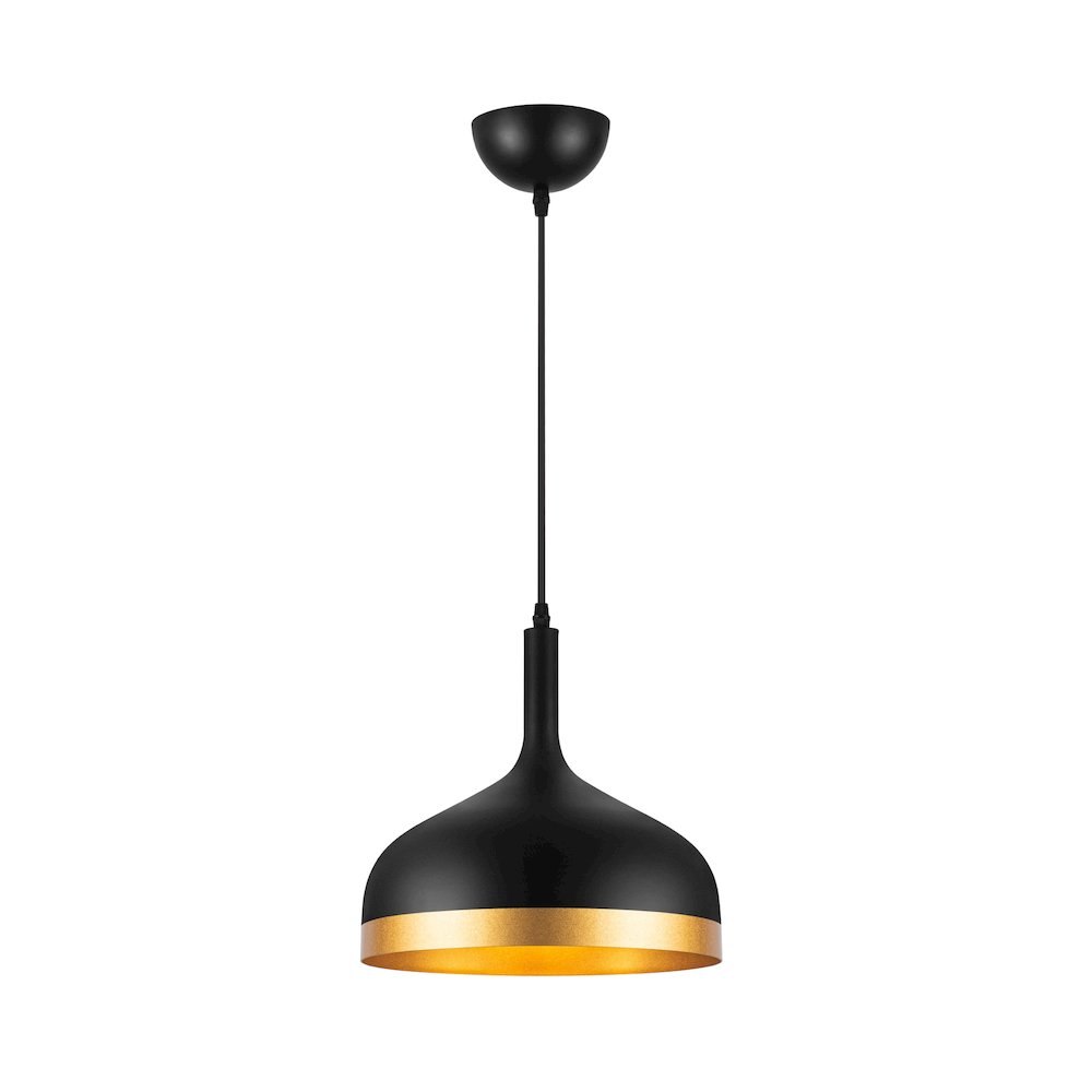 Dash Collection 1Light Pendant, Black & Gold. Picture 1