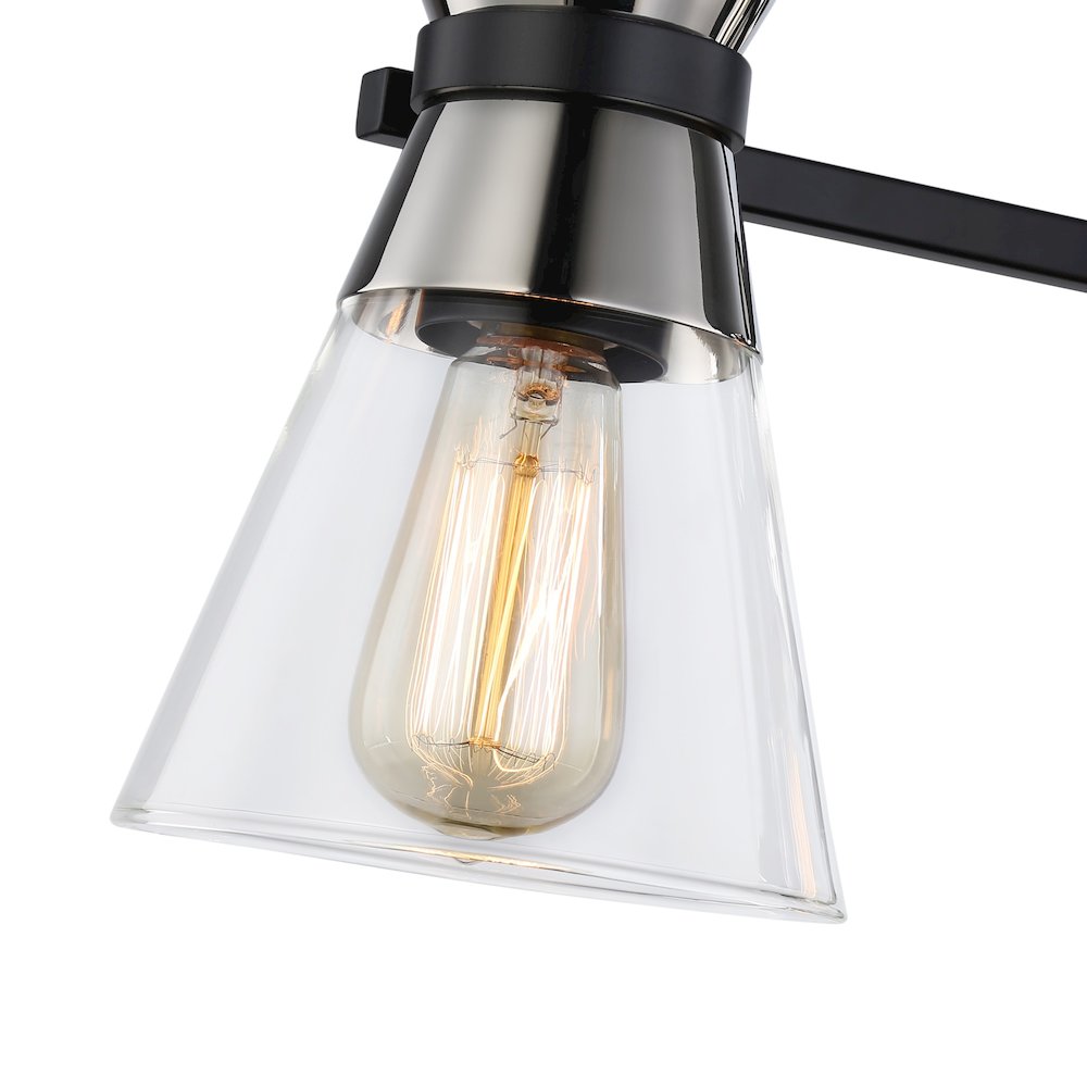 Kanata Collection 3Light Vanity Light, Black & Brushed Nickel. Picture 5