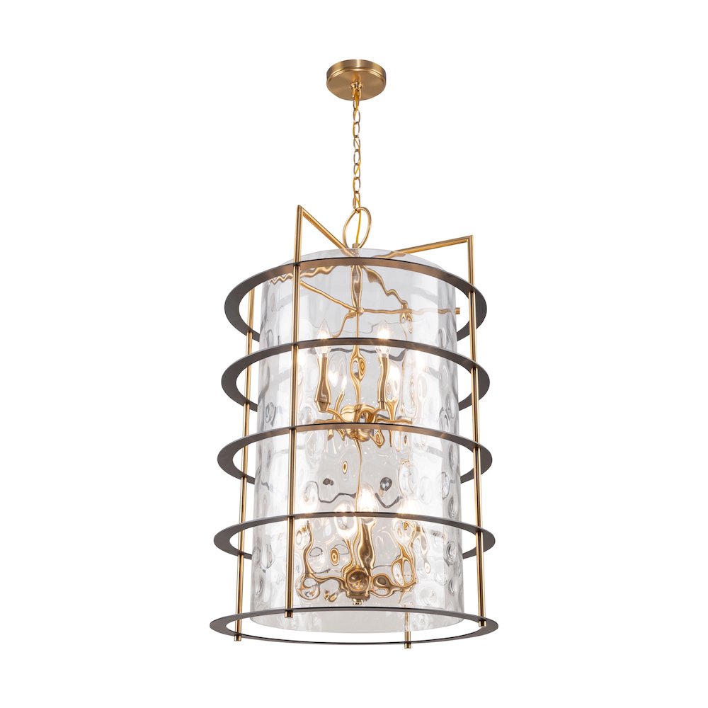 Burford Collection 12Light Chandelier Brass & Black. Picture 4