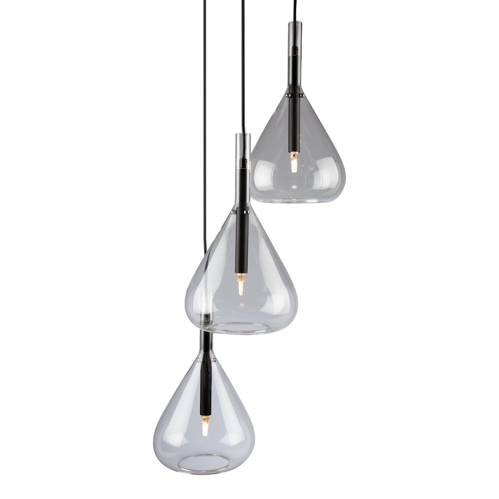 Conic 3 Light Pendant Black. Picture 5