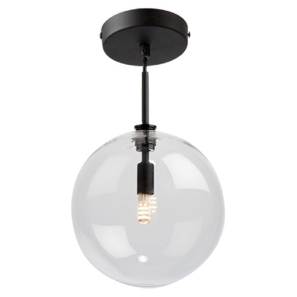 Pinpoint 1 Light SemiFlush Mount Black. Picture 1