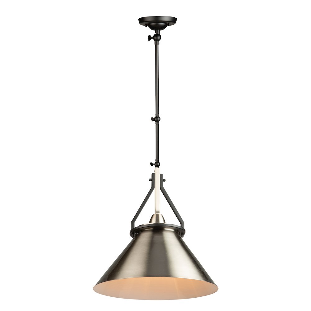 Brydon 1 Light Sconce/Pendant Black and Brushed Nickel. Picture 2