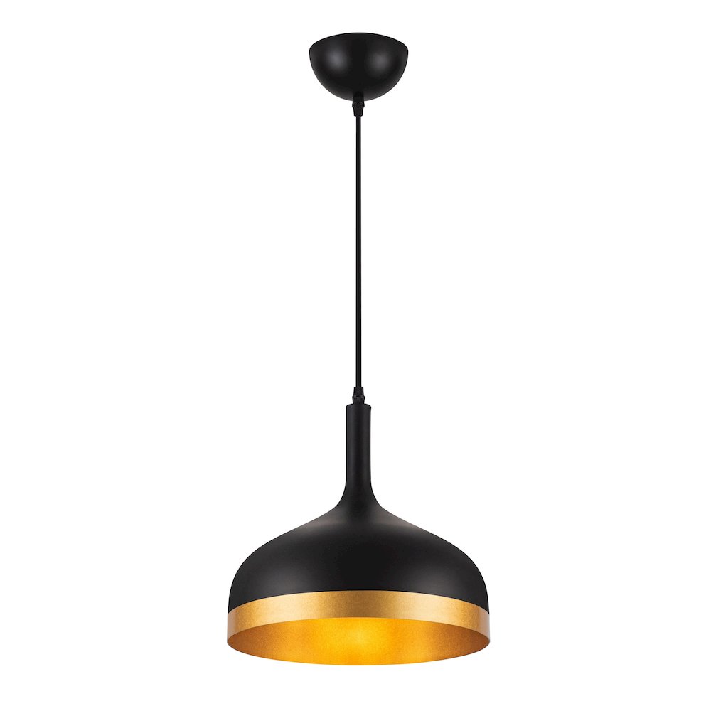 Dash Collection 1Light Pendant, Black & Gold. Picture 3